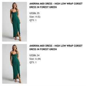 Showpo Andrina Dress Size 6 & Size 4